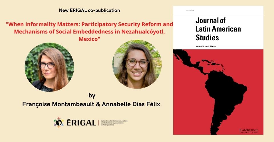 Françoise Montambeault et Annabelle Dias Felix co-publient un article sur la mise en oeuvre des mécanismes de sécurité participatifs
